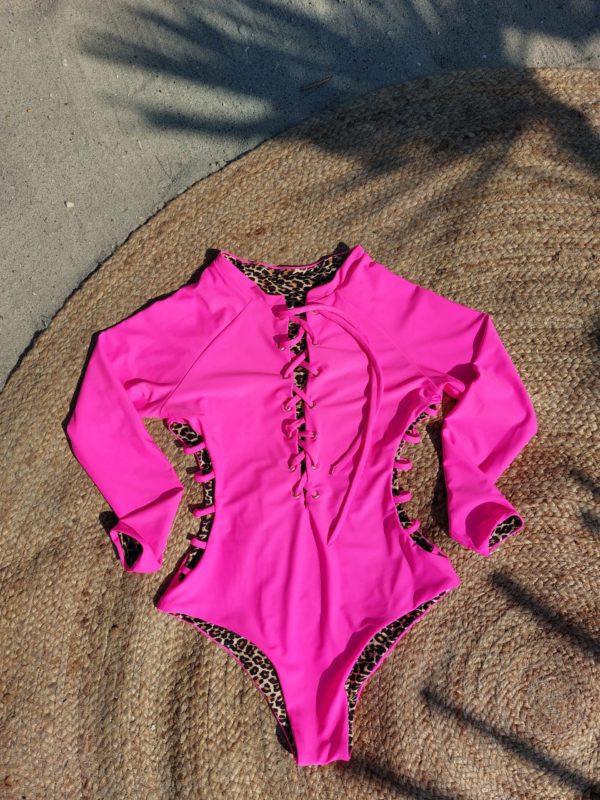 Pink egyrészes szörfdressz